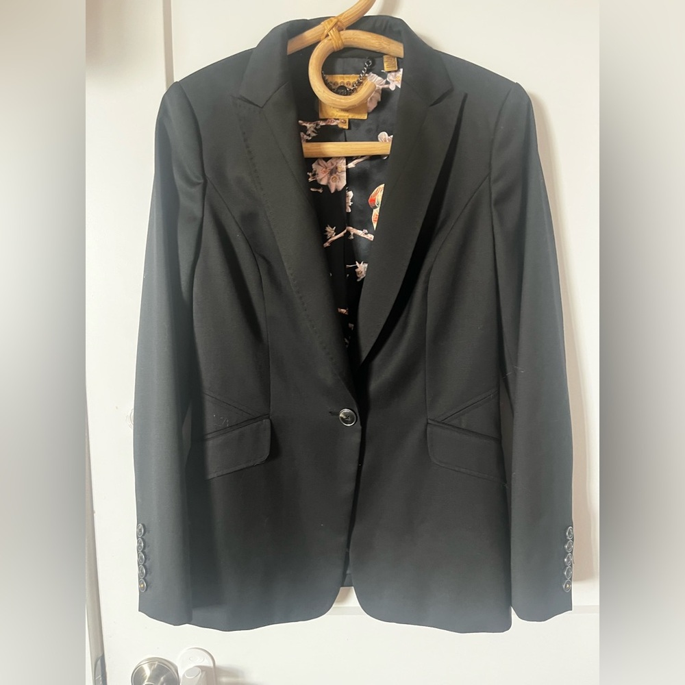Ted Baker Black Blazer with Floral Lining
